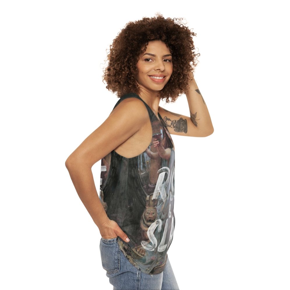 "Rise and Slay" motivational tank top - women side