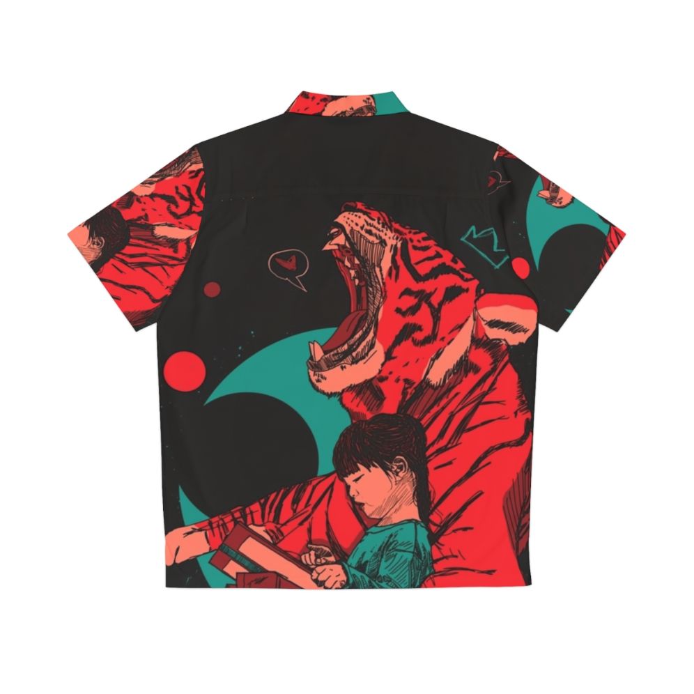 Tiger and girl fantasy design on Hawaiian shirt - Back