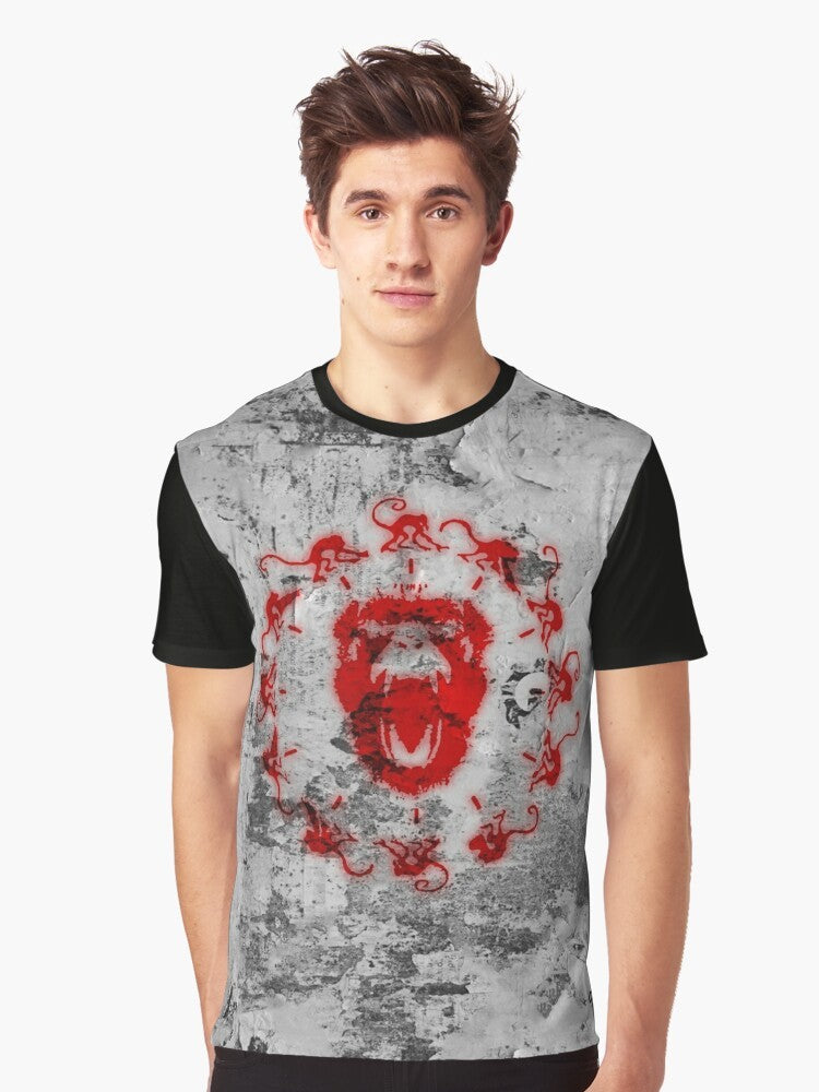 12 Monkeys movie inspired graphic t-shirt design with army and monkeys - Men