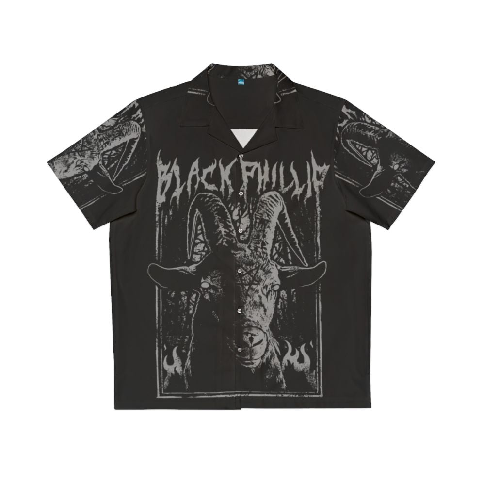 Black Metal Phillip Hawaiian Shirt with Satanic Imagery