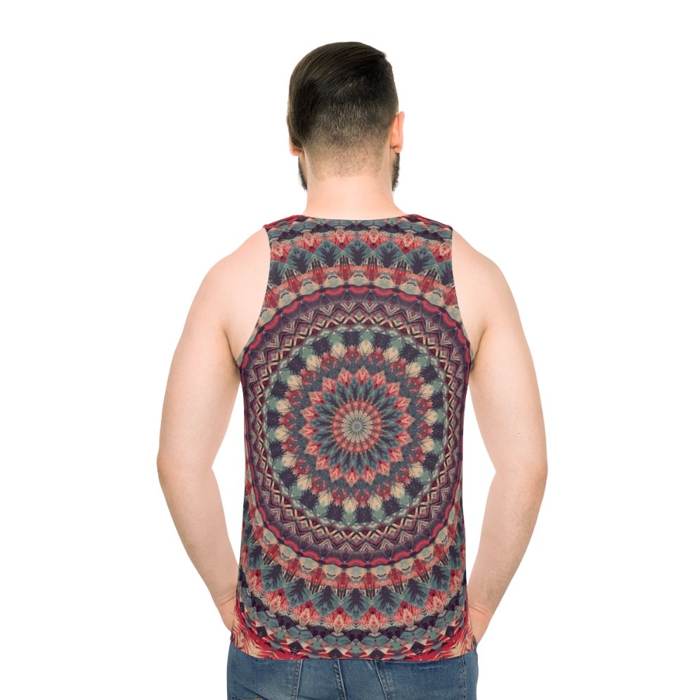 Mandala Unisex Tank Top with Flower of Life Sacred Geometry Design - men back