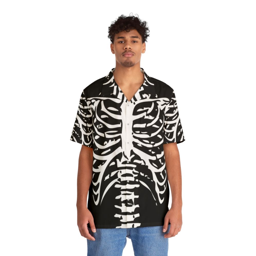 Skeleton Rib Cage Hawaiian Shirt - People Front