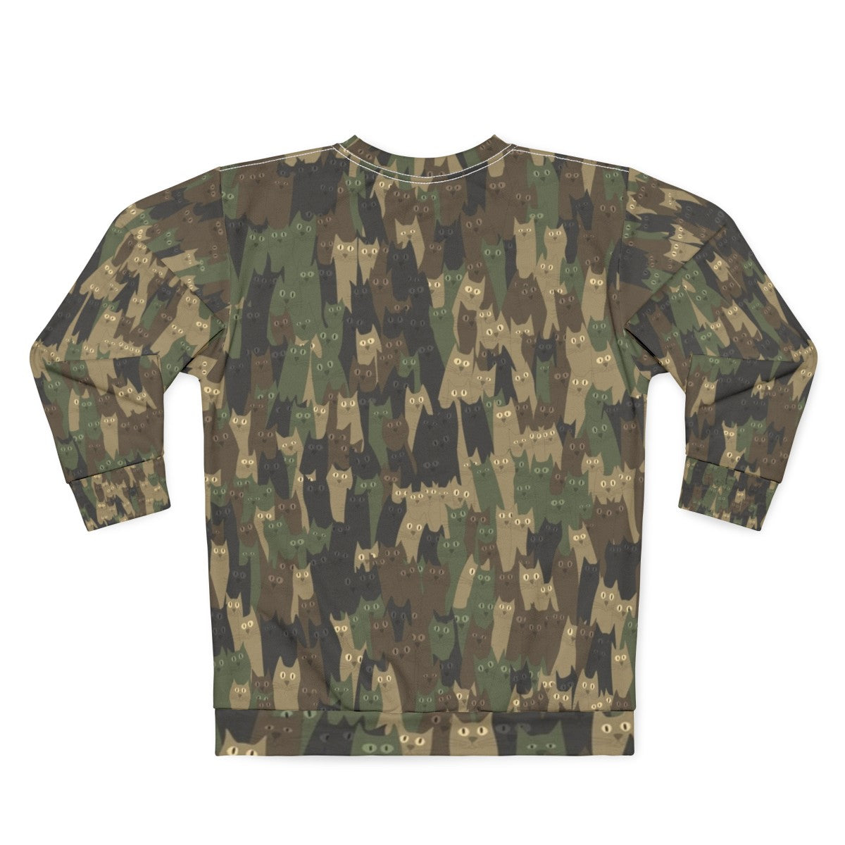 Camouflage cats military style sweatshirt - Back