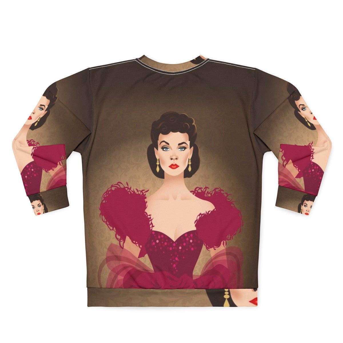 Burgundy dress sweatshirt with Alejandro Mogolloart design - Back