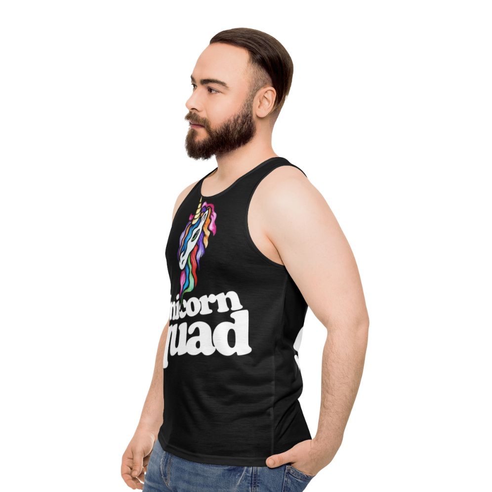 Retro unicorn squad unisex tank top - men side