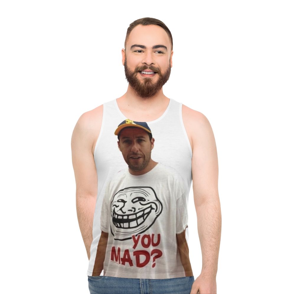 Adam Sandler Inspired Unisex Tank Top with "U Mad" Graphic - men