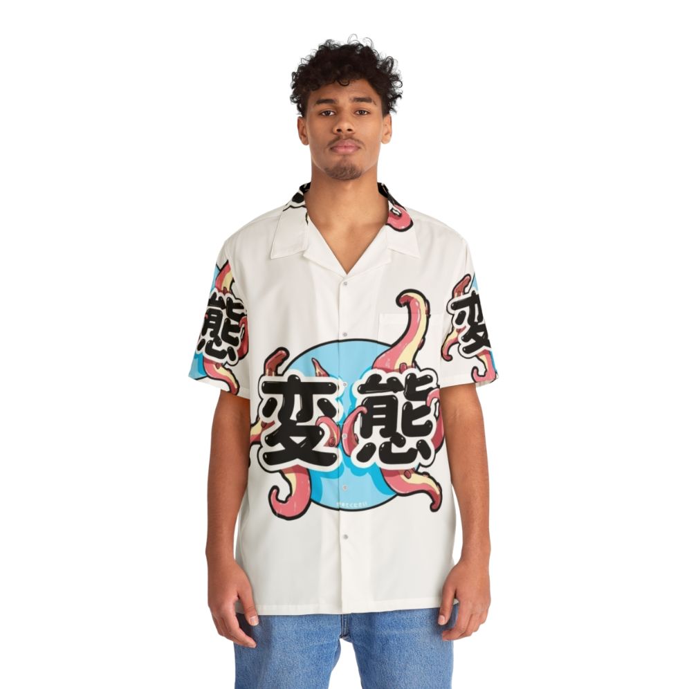 Anime-inspired Hawaiian shirt with tentacle print design - Lifestyle