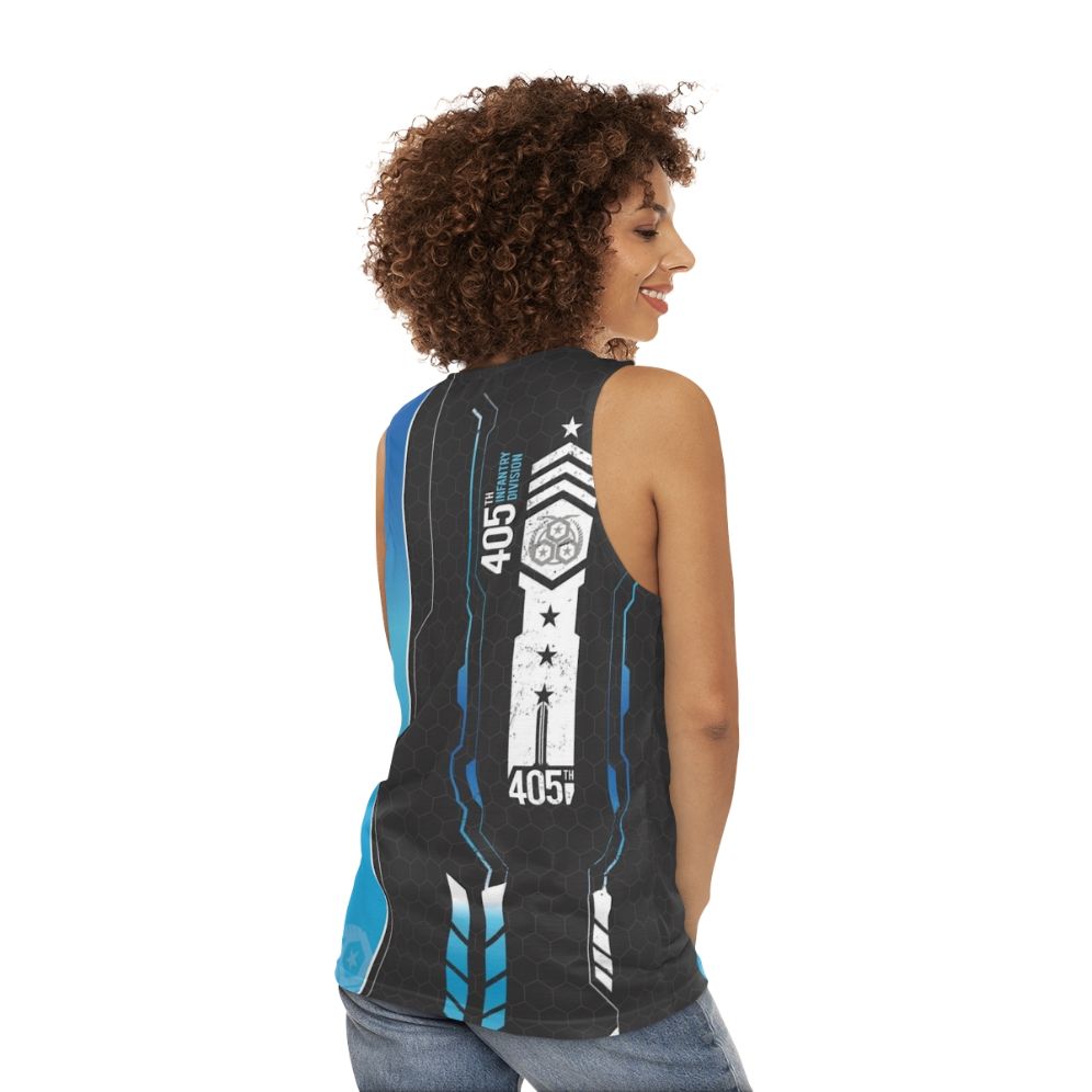 Halo Inspired 405th Tech Unisex Tank Top - women back