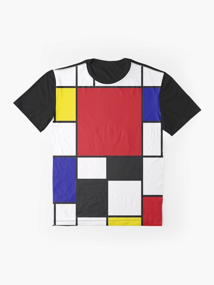 Mondrian inspired abstract art graphic t-shirt - Flat lay