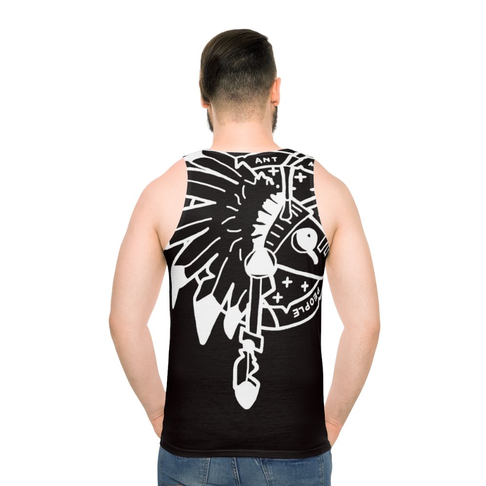 Unisex classic tank top with Ant Music People graphic design - men back