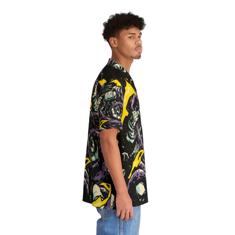 Interstellar Space Trap Hawaiian Shirt with Astronaut, Tentacles, and Alien Creature - People Pight