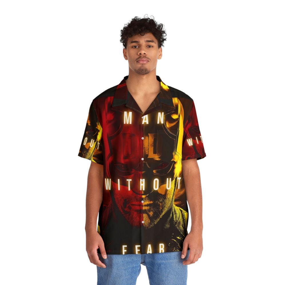 Man wearing Daredevil-inspired Hawaiian shirt - People Front