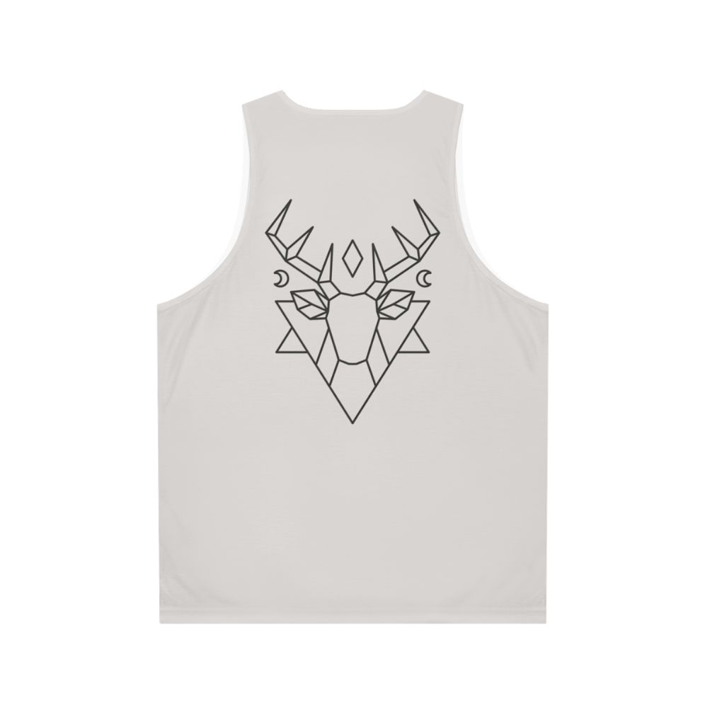 Mystic deer unisex tank top with geometric design - Back