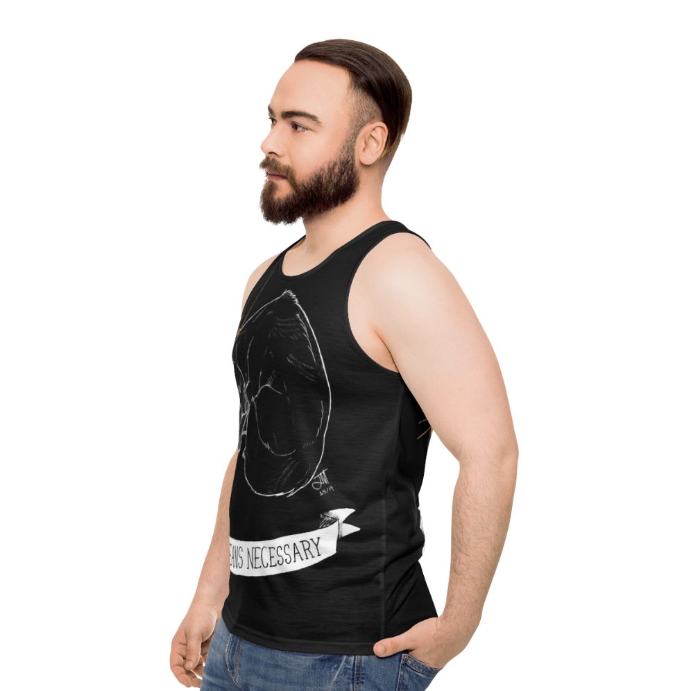 Unisex "Trash Blessings" punk rock-inspired tank top - men side