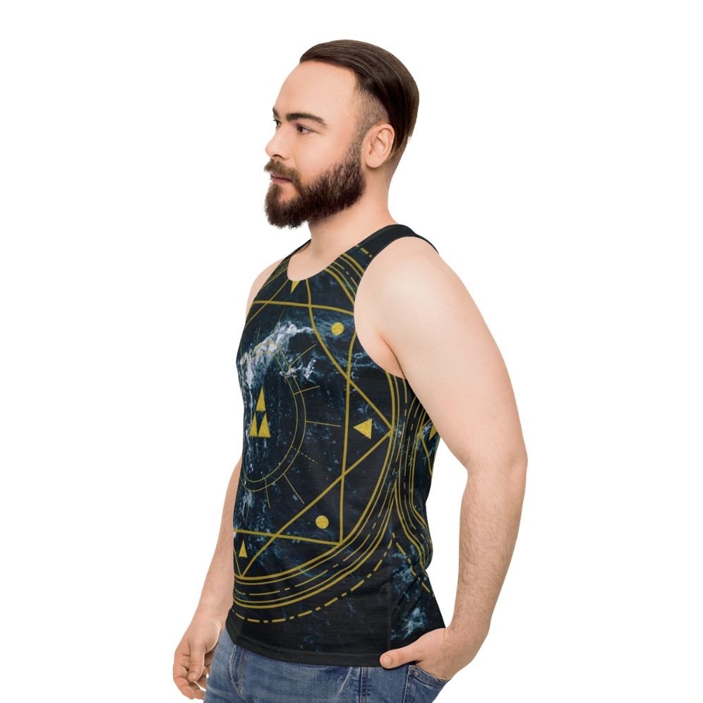 Triforce geometric unisex tank top - men side