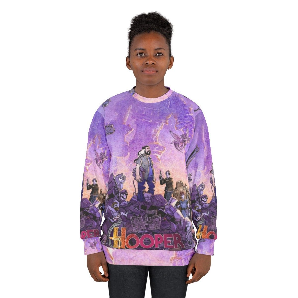 Big Bear Universe Sweatshirt featuring a graphic design of a bear in a cosmic universe - women