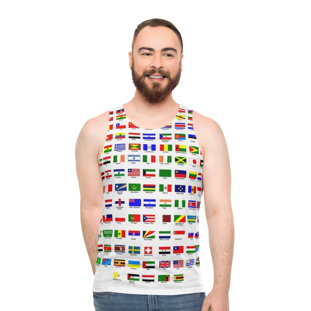 World Flags Unisex Tank Top - men