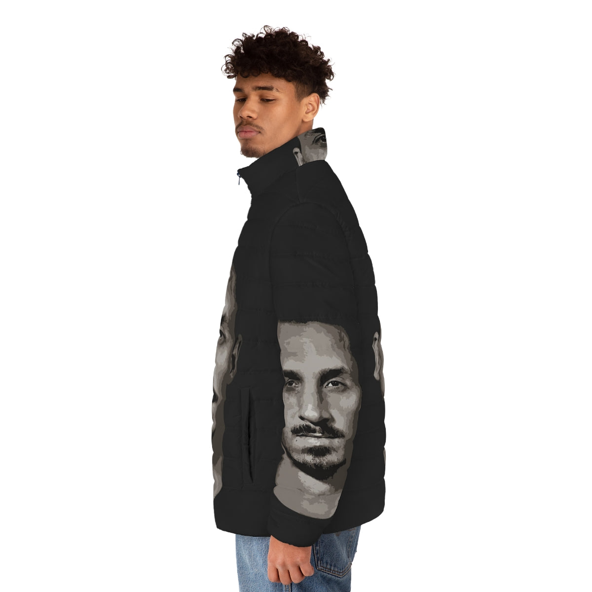 Zlatan Ibrahimovic puffer jacket with sketch design - men side left