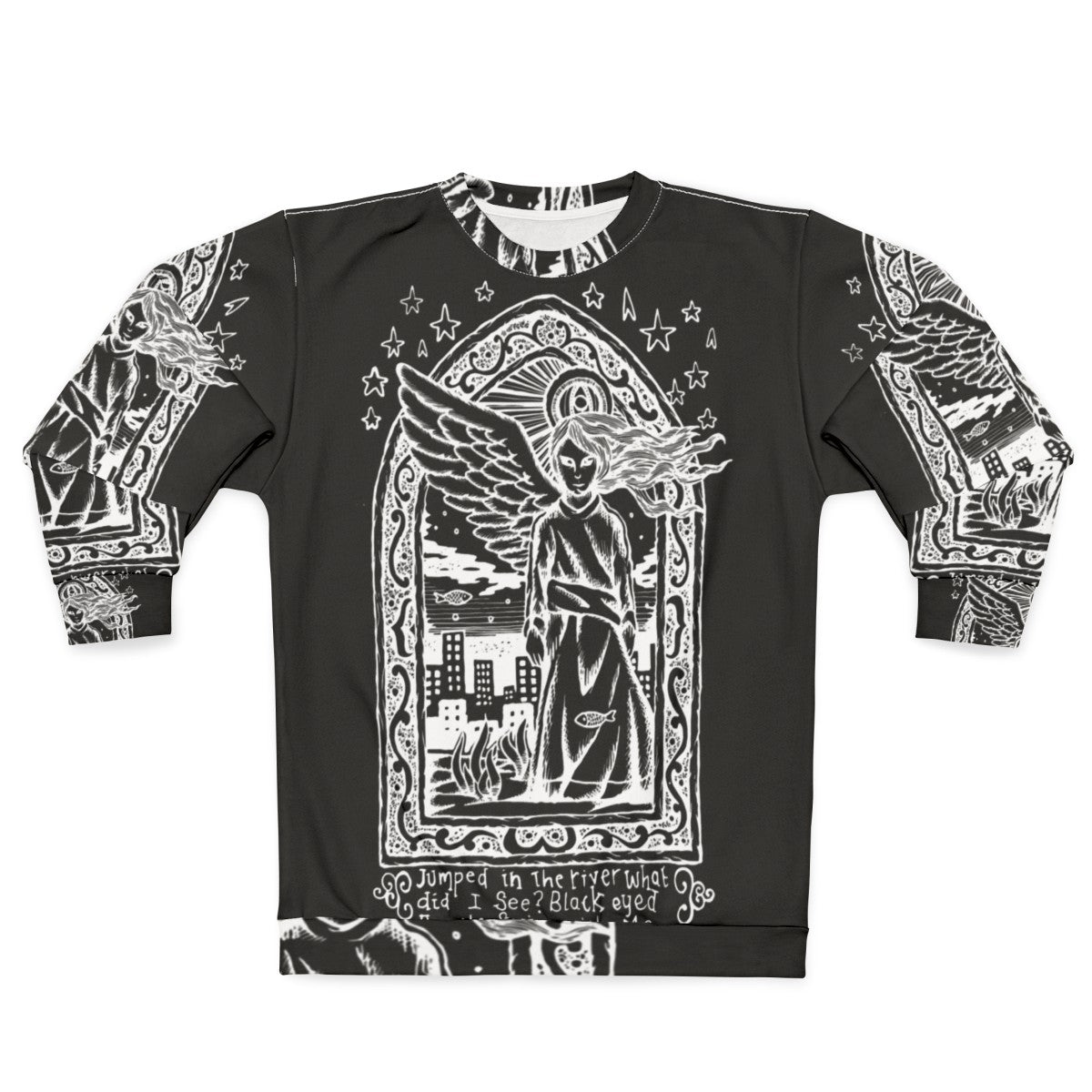 Inverted black eyed angels graphic sweatshirt