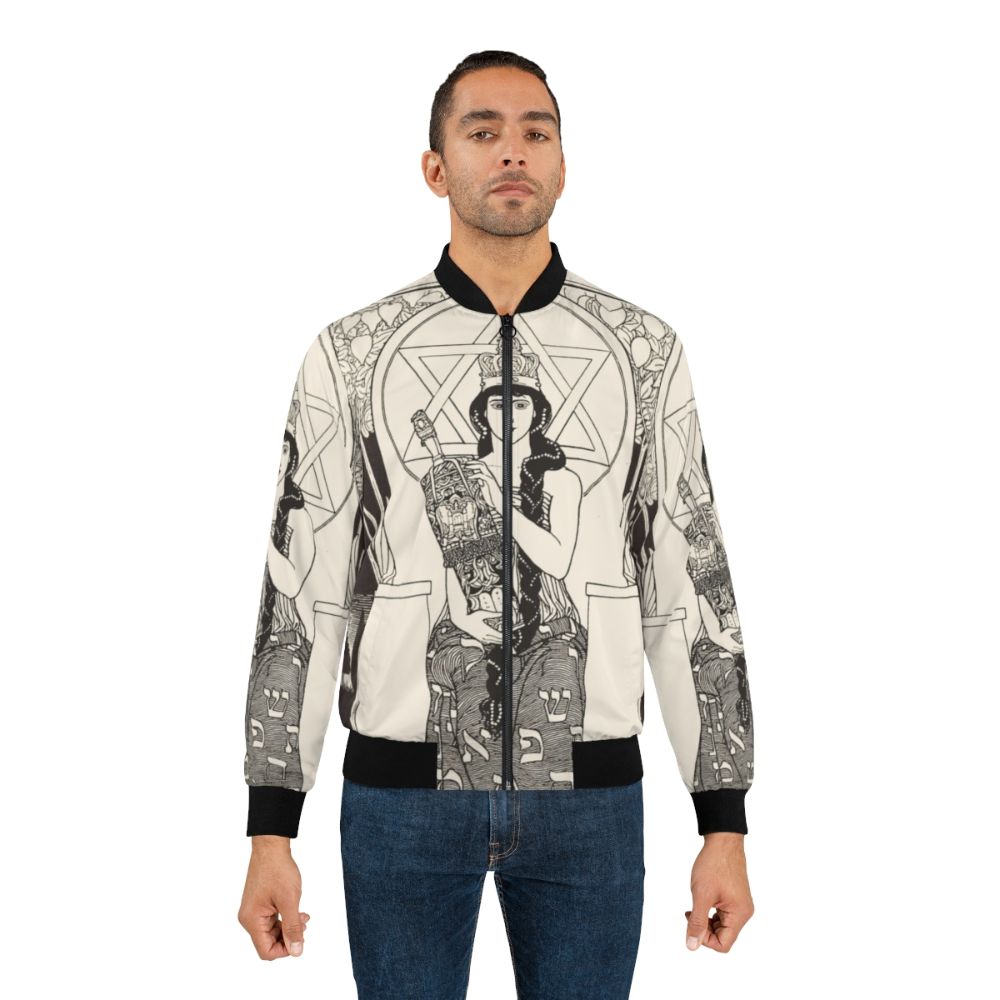 Ephraim Moses Lilien inspired bomber jacket with Jewish and Yiddish cultural imagery - Lifestyle