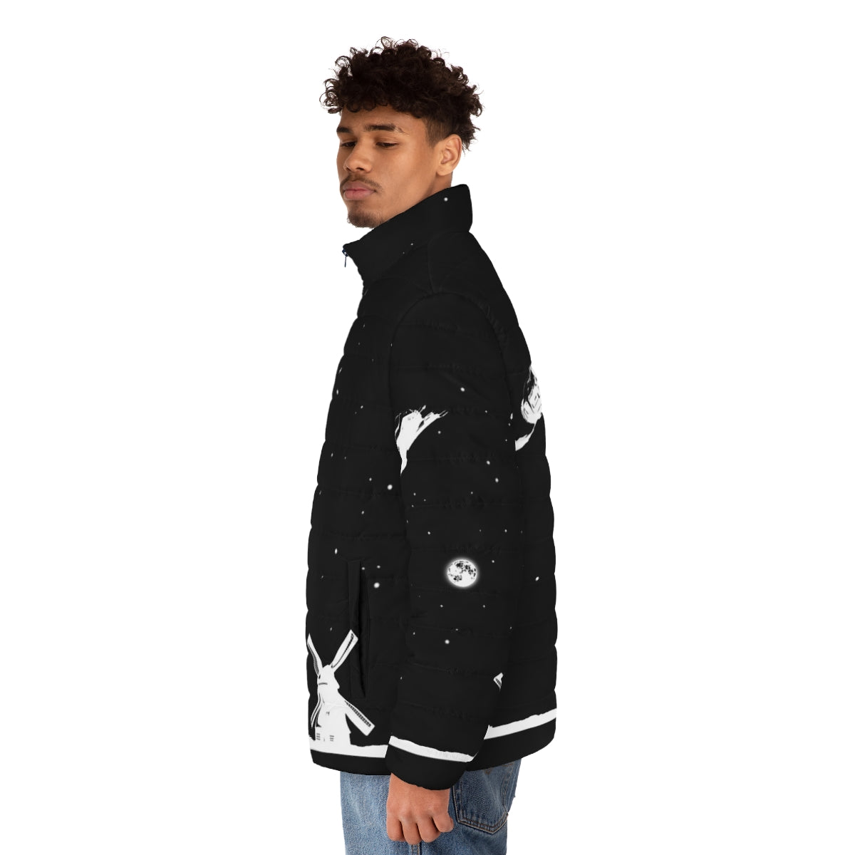 Rocinante2 puffer jacket with sci-fi inspired design - men side left