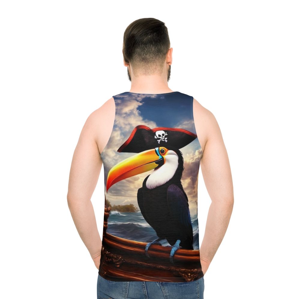 Pirate toucan unisex tank top - men back