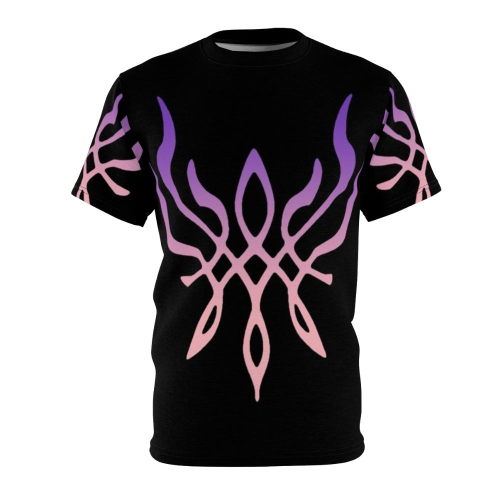 Custom fire emblem-inspired t-shirt featuring a vibrant crest of flames design