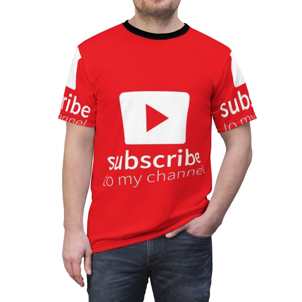 Stylish t-shirt design featuring the text "Subscribe to My Channel" - men front