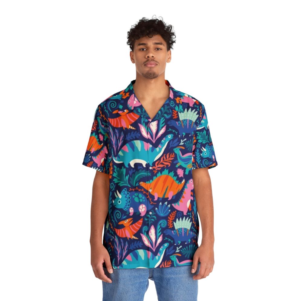 Dino Team Dinosaur Hawaiian Shirt - People Front