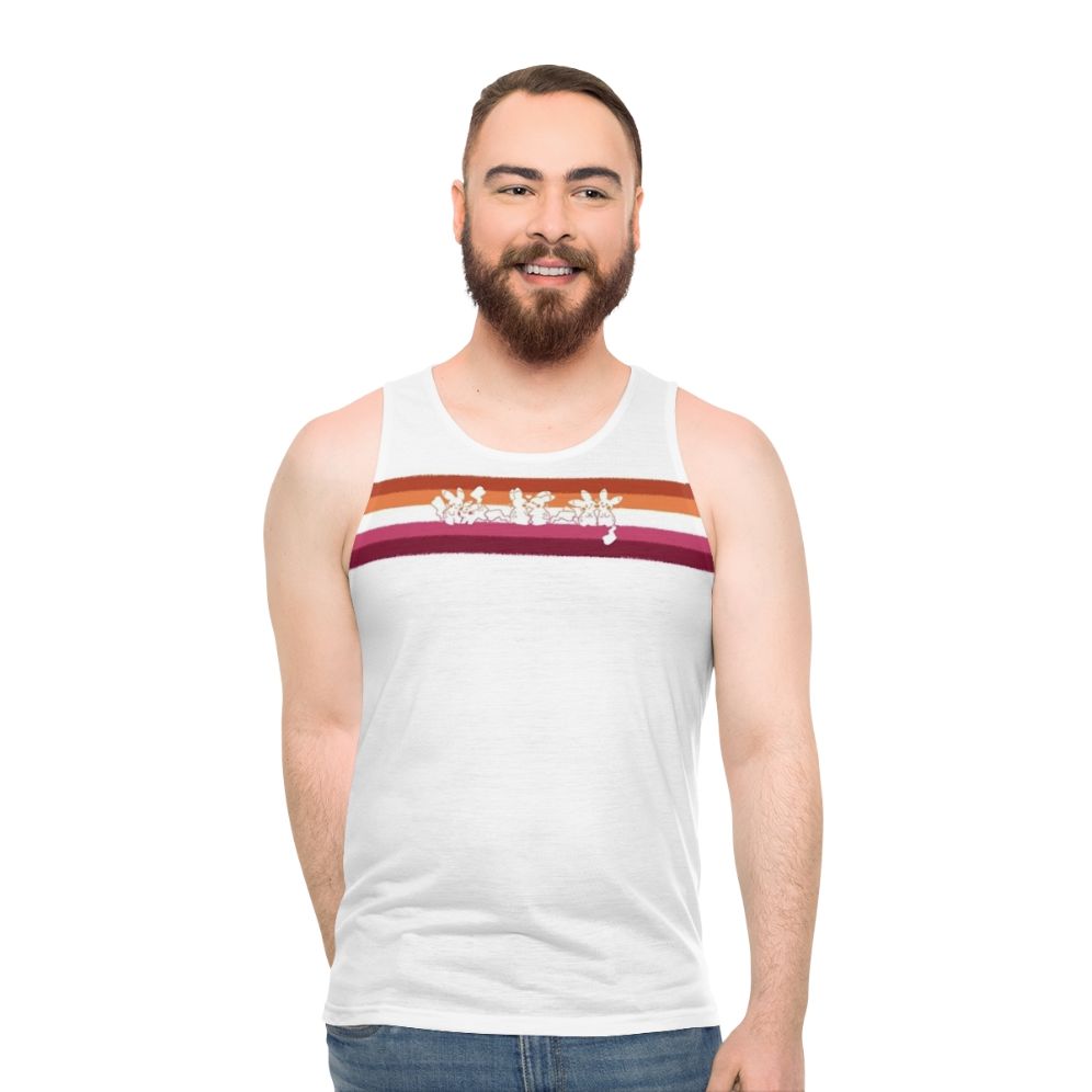 Unisex tank top with vibrant LGBTQ+ pride design - men