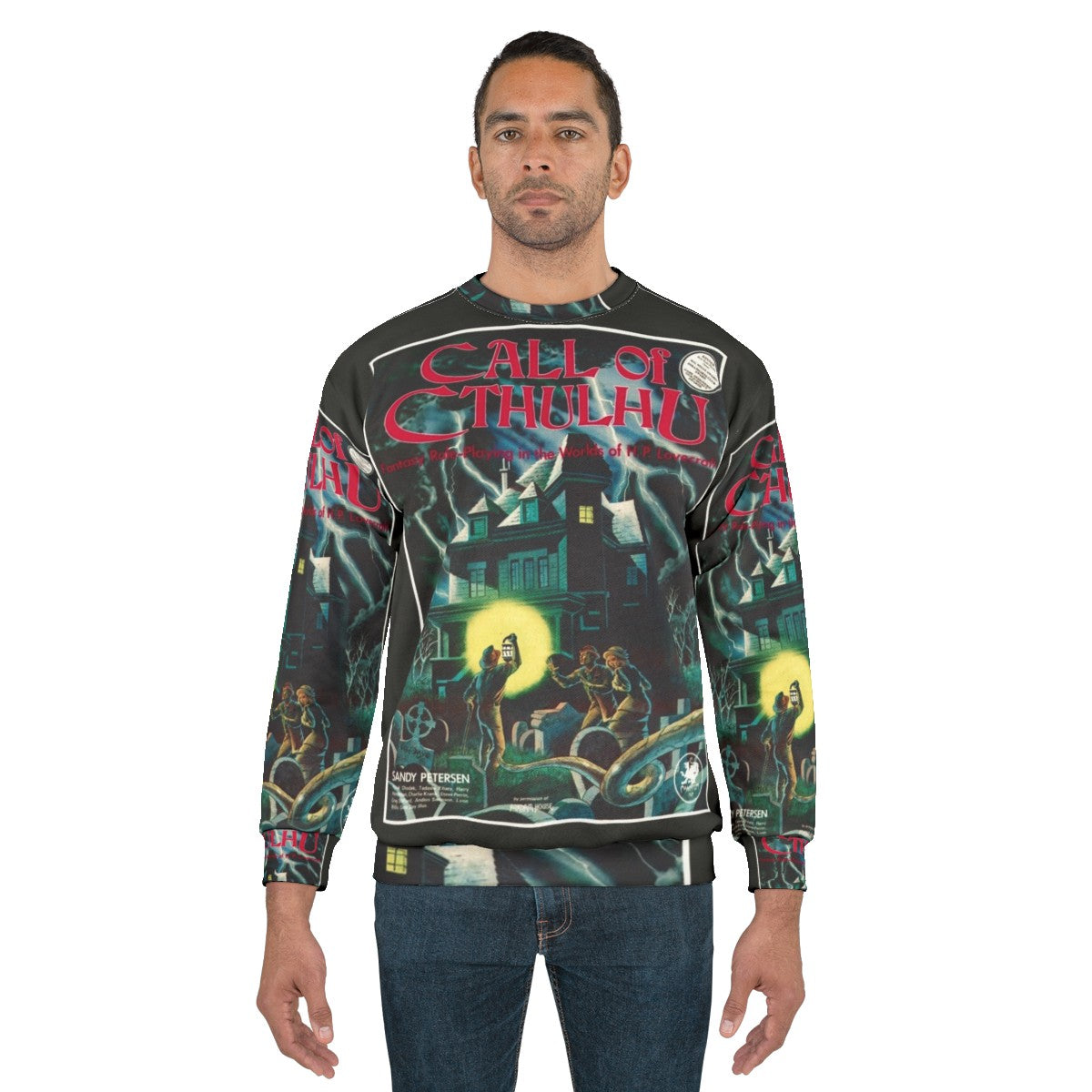 Call of Cthulhu 1st Edition Cover Sweatshirt featuring Cthulhu - men