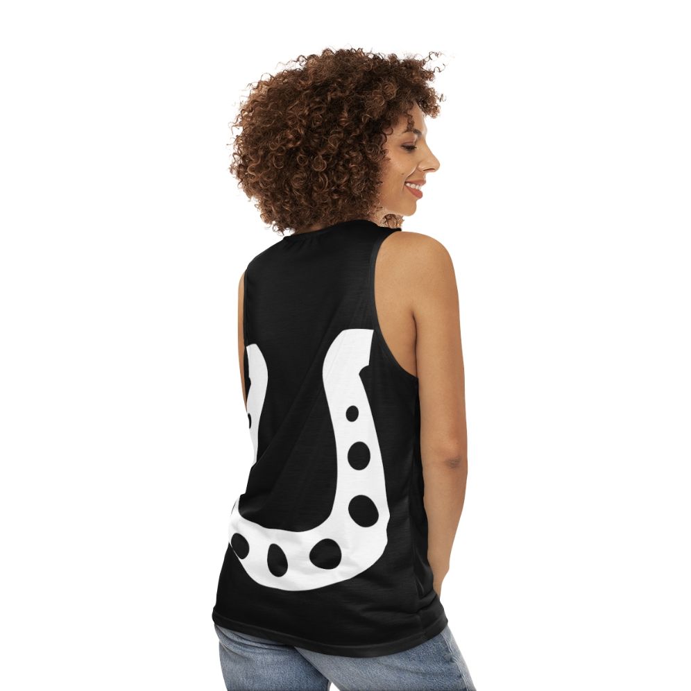 Lucky Horseshoe Unisex White Tank Top - women back