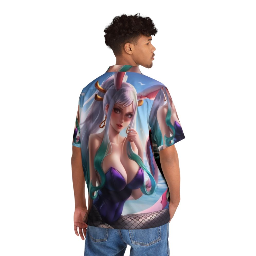 Cute anime-style Hawaiian shirt featuring a Japanese-inspired design - People Back