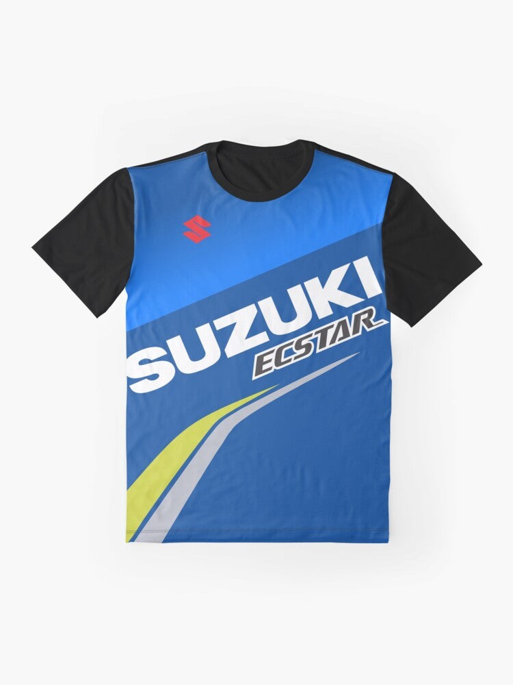 Suzuki MotoGP Graphic T-Shirt featuring the Suzuki Ecstar team livery - Flat lay