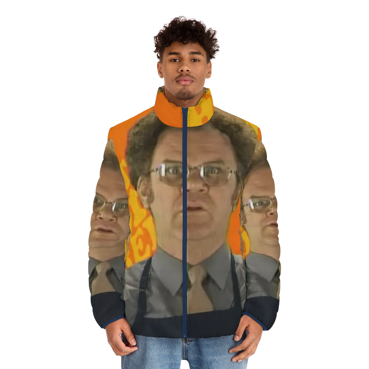 Dr Steve Brule Puffer Jacket - Humorous Outerwear Inspired by the TV Show Check It Out - men front