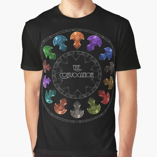 FFXIV The Convocation Graphic T-Shirt featuring Ascians and Amaurot constellation stones