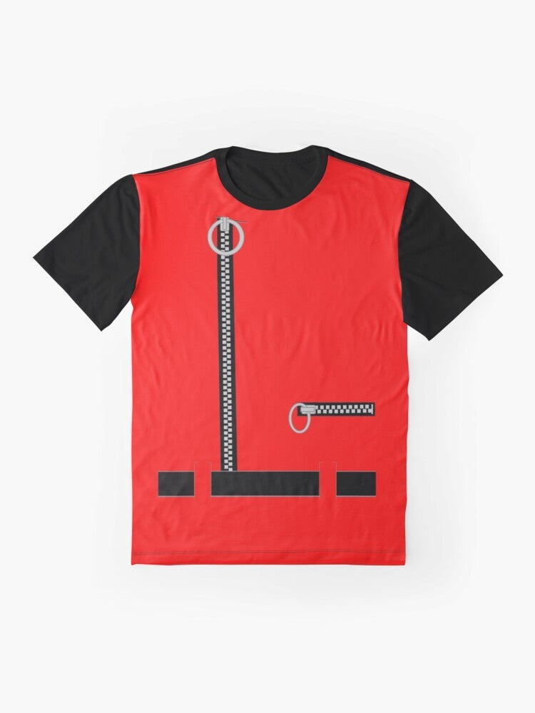 Captain Scarlet graphic t-shirt featuring a retro-style design for cosplay and role play - Flat lay