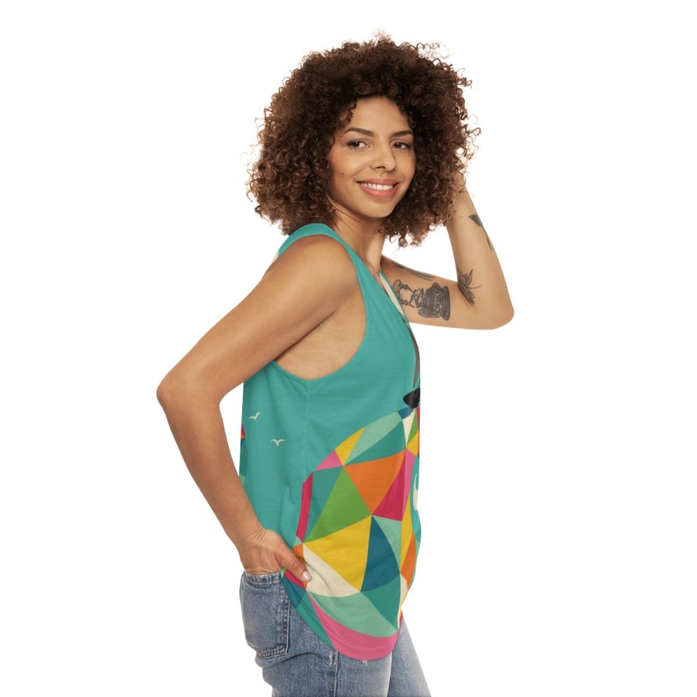 Surfs Up Sloth Unisex Tank Top - women side