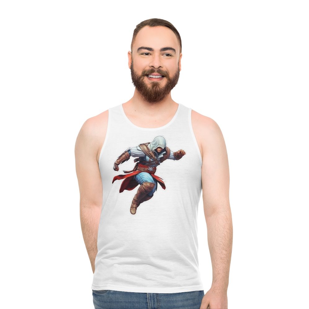 Assassin's Creed unisex tank top featuring fan art graphics - men