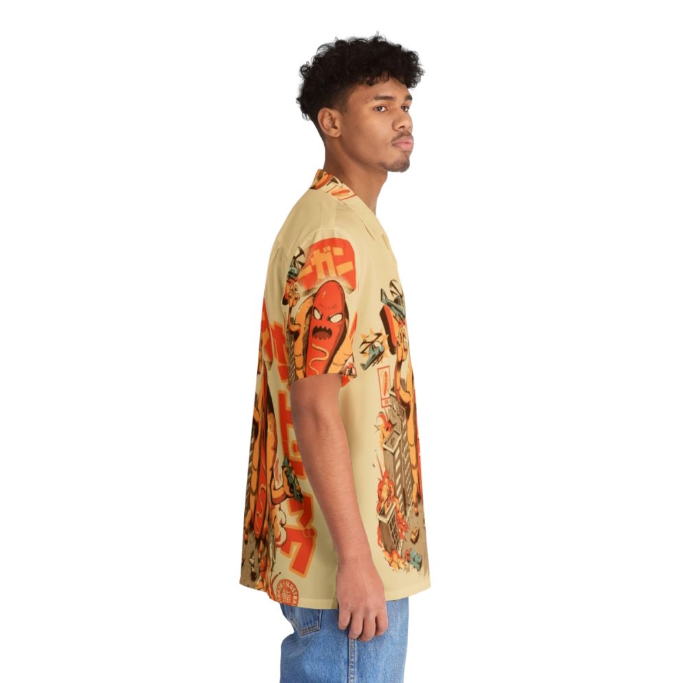 Hot Dog Hawaiian Shirt with Anime-Inspired Monster Artwork - People Pight