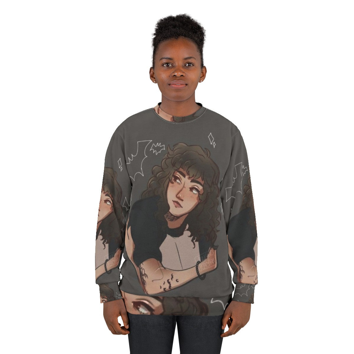 Stranger Things Sweatshirt with Eleven, Demogorgon, and Upside Down Motifs - women