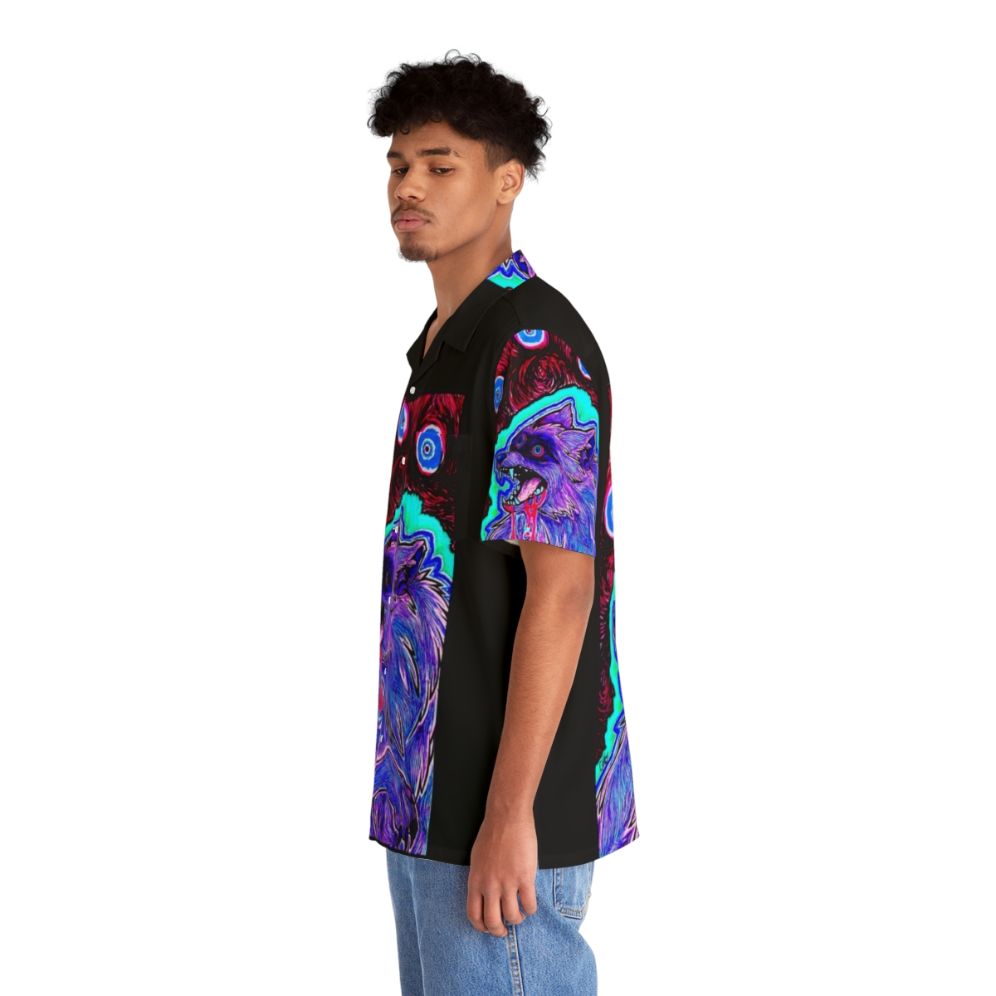 Trippy canine-inspired psychedelic Hawaiian shirt - People Left