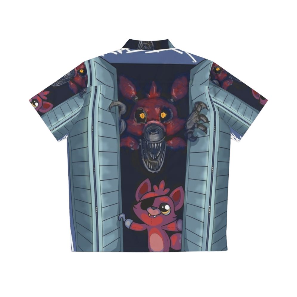 Tropical Hawaiian shirt for gamers with FNAF 4 and Foxy designs - Back