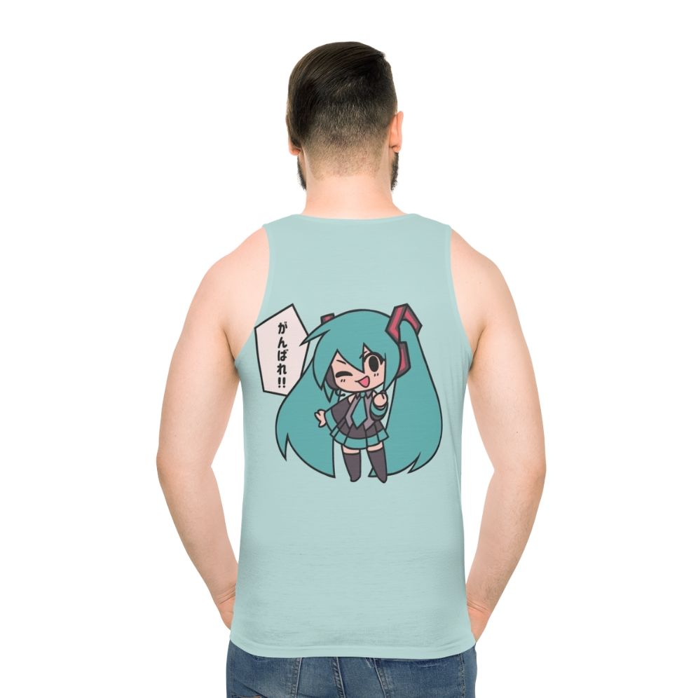 Hatsune Miku Chibi Ganbatte Unisex Tank Top - men back