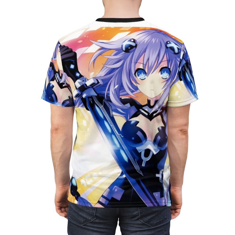 Stylish Neptunia-themed t-shirt with Purple Heart and Neptune graphics - men back