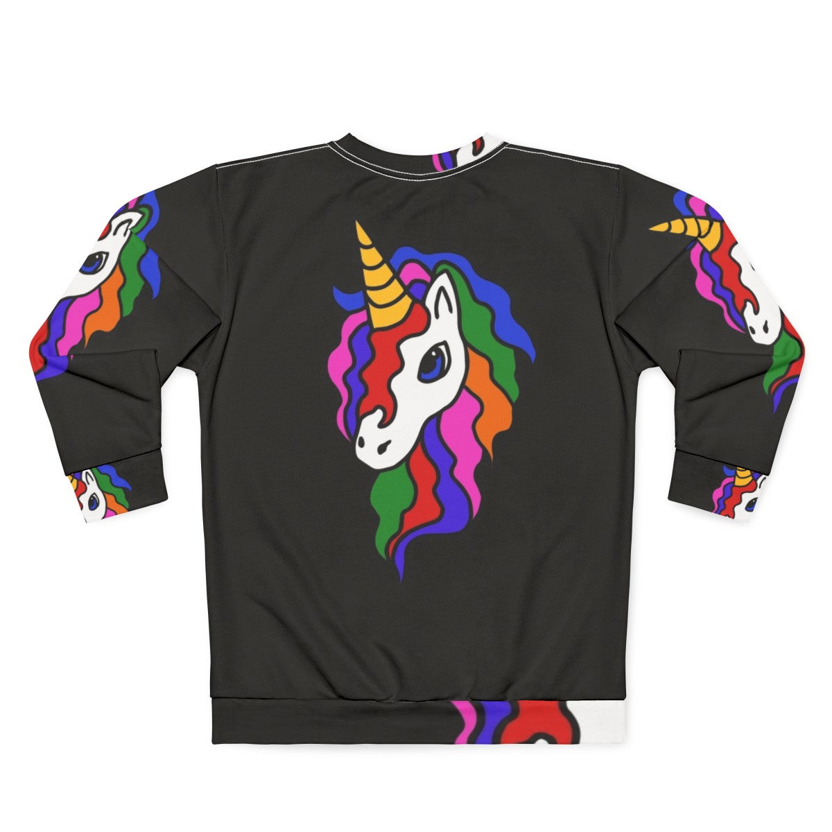 Multicolor rainbow unicorn graphic sweatshirt - Back