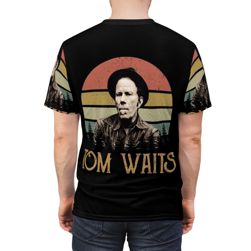 Vintage-style t-shirt featuring the iconic music artist Tom Waits - men back