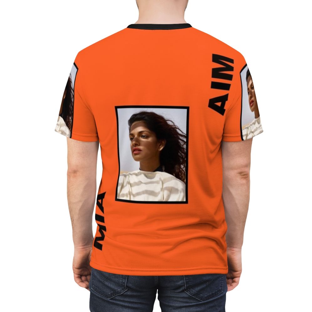 Abstract graphic design t-shirt inspired by Mia's 'Aim' album - men back