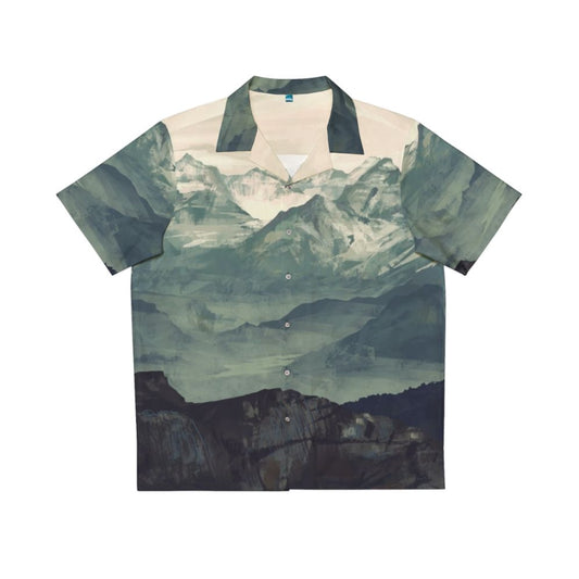 Mountain Fog Hawaiian Shirt with Peaceful Nature Landscape