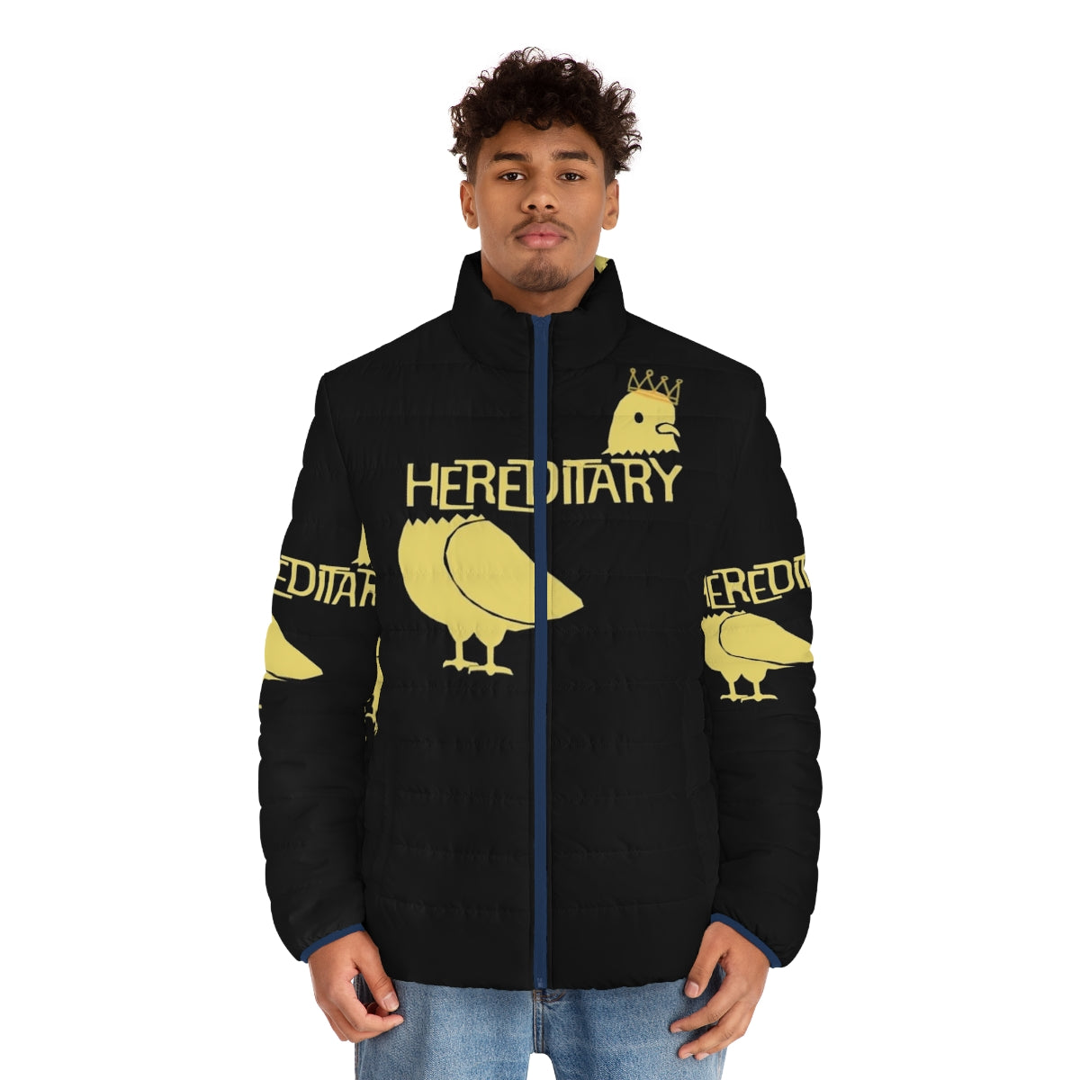 Hereditary Puffer Jacket featuring Paimon, the demon from the A24 horror film - men front